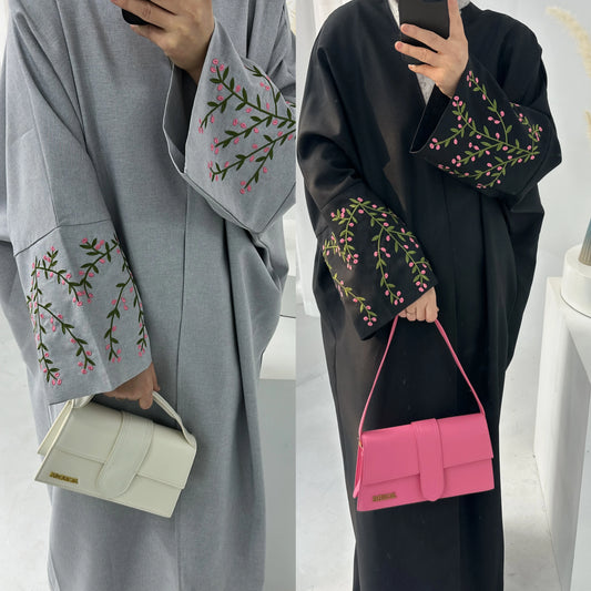 Full Sleeve Islamic Kimono Abaya Arab Black Maxi Cardigan Dress