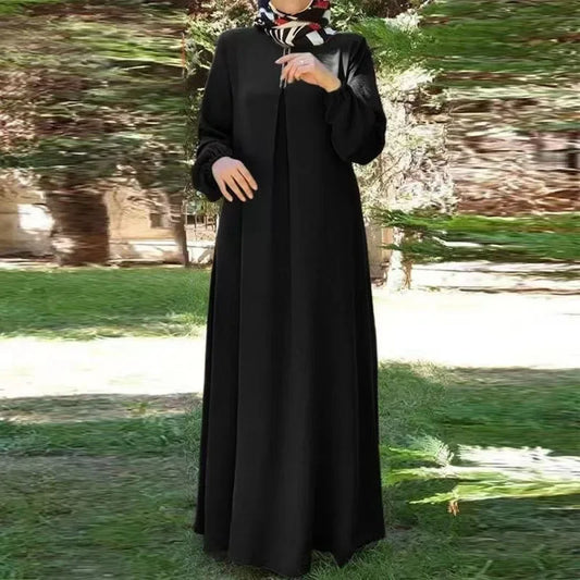 Plain Black Muslim Abaya Dubai