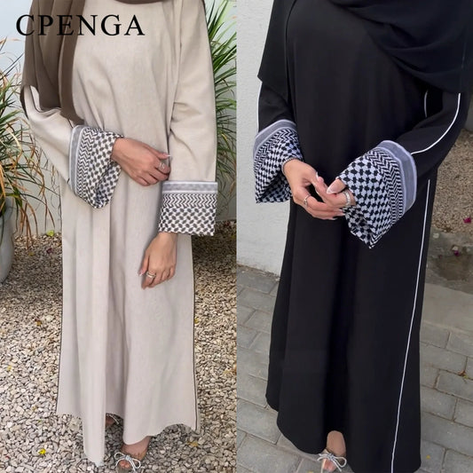 2024 New Dubai Abaya Muslim Women Eid Ramadan Modest Dresses Middle East Türkiye Patchwork Elegant Dress For Party Islam Robe