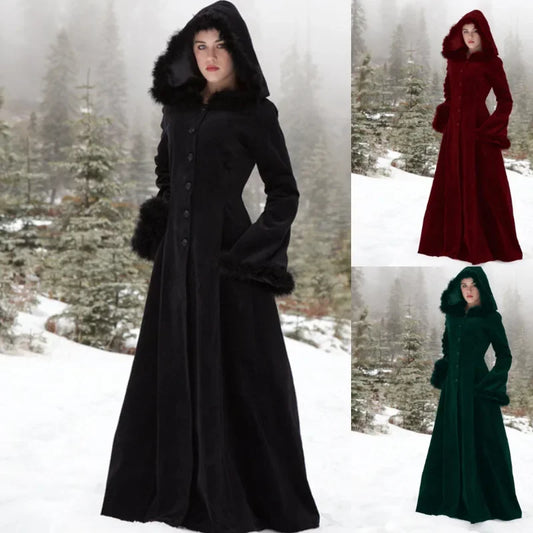 New Renaissance Gothic costume women Autumn long coat dress vintage