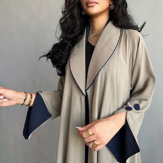 2024 New Elegant Button Split Sleeve Sleeve Muslim Abaya for Women Abayas Maxi Vestidos Morocco Kaftan Turkey Arabic Long Robe